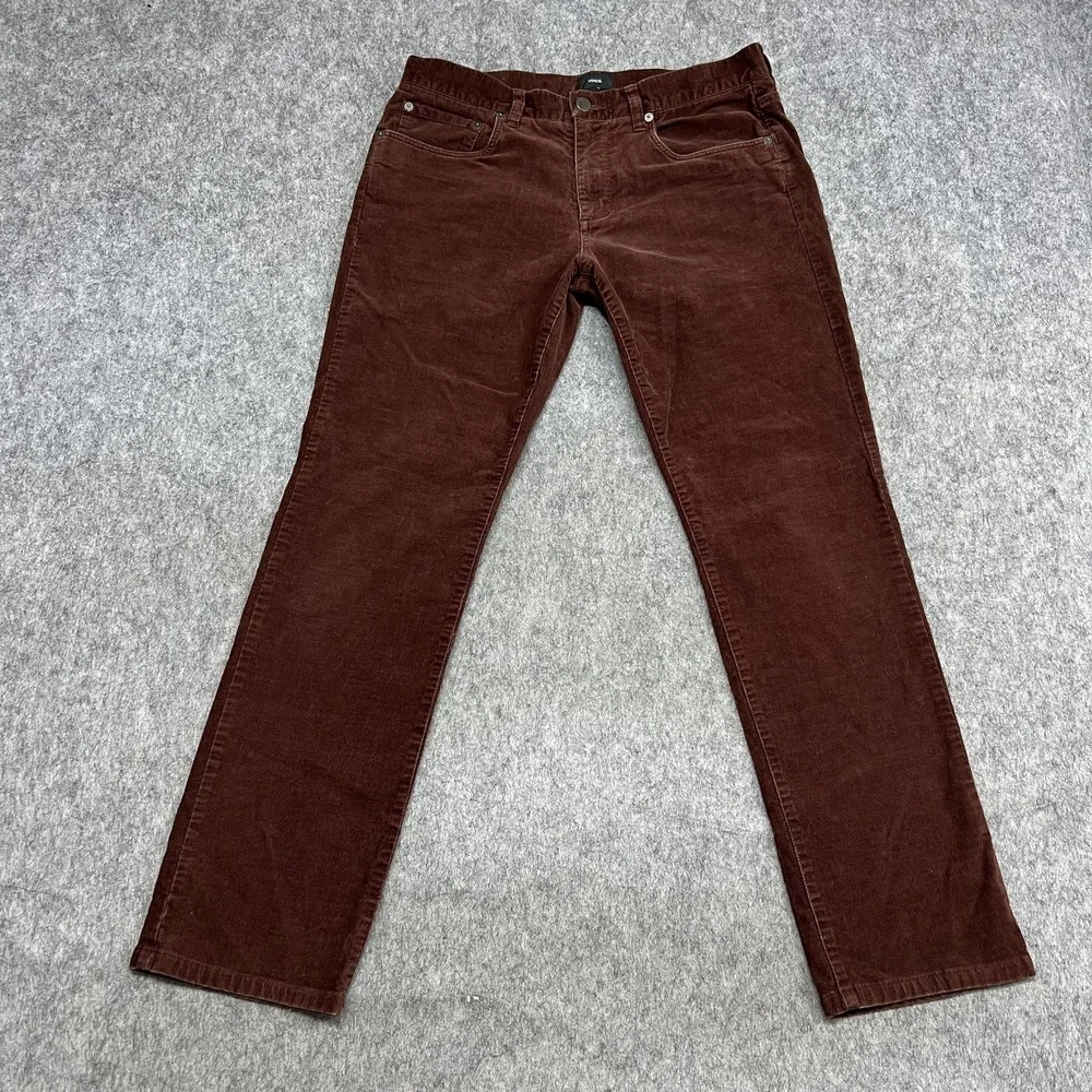 Vince Pants Mens 31‎ Brown Corduroy Chino Stretch 5 Pocket Straight Casual 31x28
